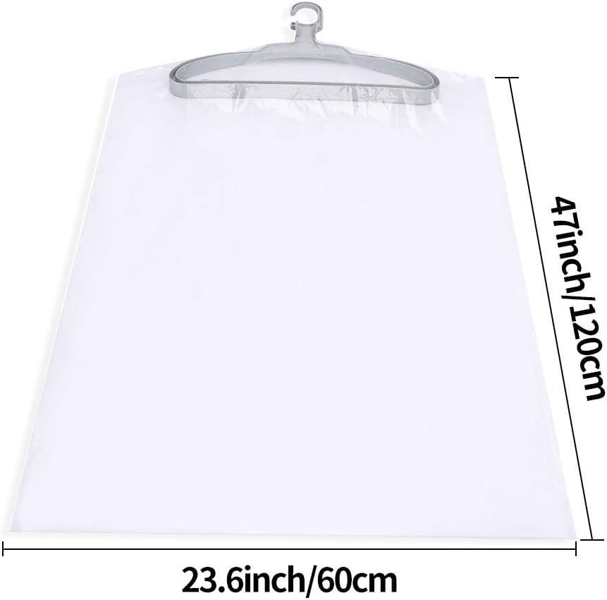 Lot De 6 Housses De Vêtements 60x120cm Zip Transparentes - Protection Anti-Poussière