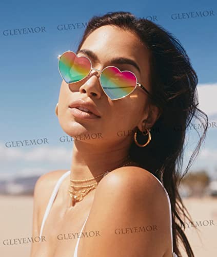 Polarized Heart Shaped Sunglasses for Women Metal Frame Cute Lovely Glasses 100% UV Protection3