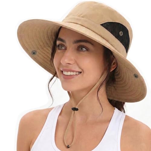 Sombrero de pescador Khaki para mujer con protección solar