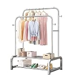 【Fácil de ensamblar】 Este estante para ropa es fácil de configurar con instrucciones claras, todas las piezas y herramientas necesarias están en el paquete, solo le tomará 15 minutos terminar el ensamblaje fácilmente.