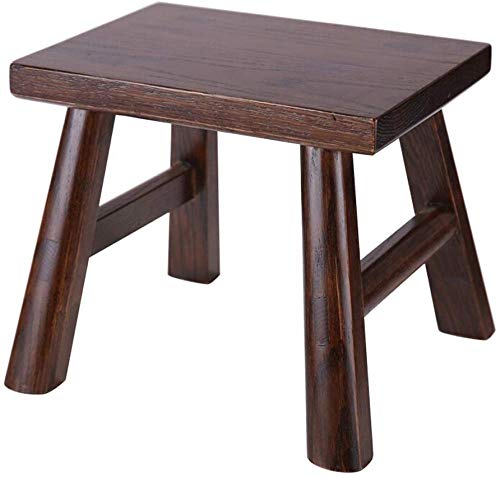 Widely Taburete ReposapiéS Taburete Bajo - Taburete Cuadrado PequeñO Taburete De BañO ReposapiéS para NiñOs Fuerte Y Resistente-28 * 20 * 24 cm_Color Nogal