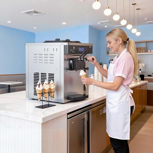 VEVOR YKF-8218T Commercial 3-Flavor Compressor Ice Cream Maker (20–28 L/Hr) — view 8