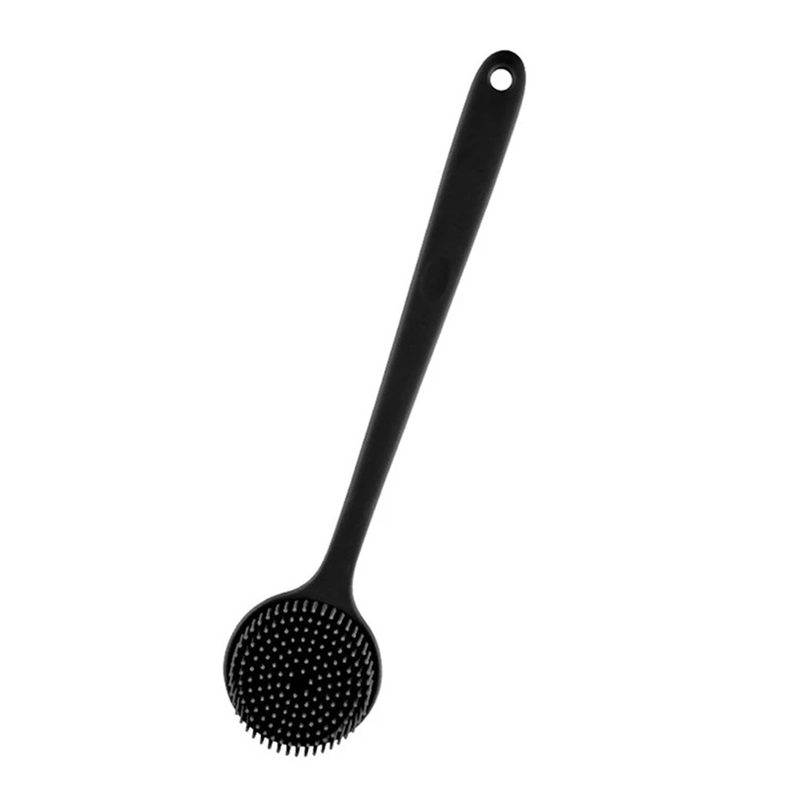 2-teiliger Silikon-Rückenwäscher, Körperwäscher mit langem Griff, leichte und leicht zu haltende Duschbürste zur Hautreinigung für Dusche mit Langem Griff(Black)