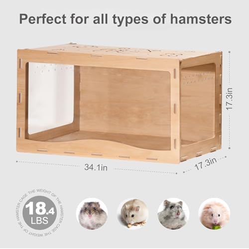 Mewoofun XYUS2PET-WPL013 Wooden Hamster Cage Large Hamster Cage For Dwarf Hamsters Without Accessories  thumb #1
