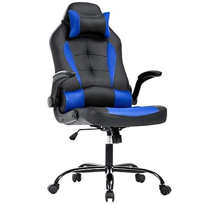BestOffice | Gaming Chair | Blue | PU Leather | with Lumbar Support