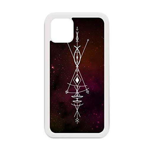 Coque iPhone 12 Pro Max blanche géométrie alien pour éviter rayures et préserver le design