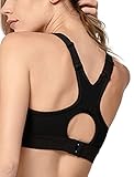 Picture of Yvette High Impact Sports Bra for Women High Support Adjustable Straps Running Workout Bra for Large Bust, Black