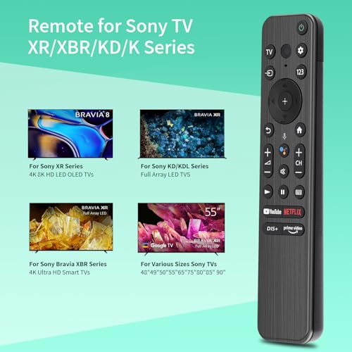 Image of for Sony-TV-Remote, Compatible with Sony Remote Control for Smart TV with Voice Control RMF-TX800U, for XR /XBR /KD /K Series 4K LED OLED Google /Android TVs