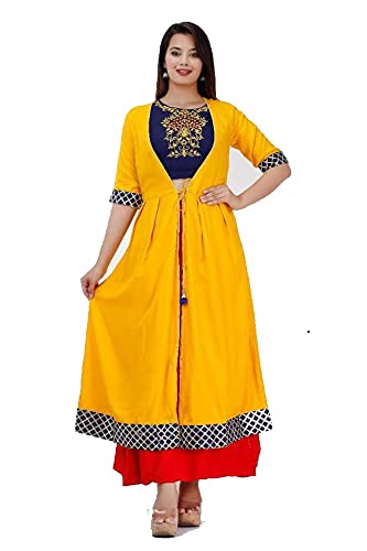 top with skirt and ethnic jacket