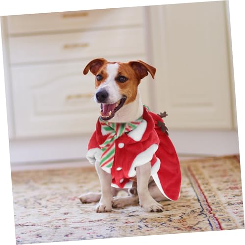Disfraz de Navidad para perros con bufanda y abrigo de franela miniatura 7