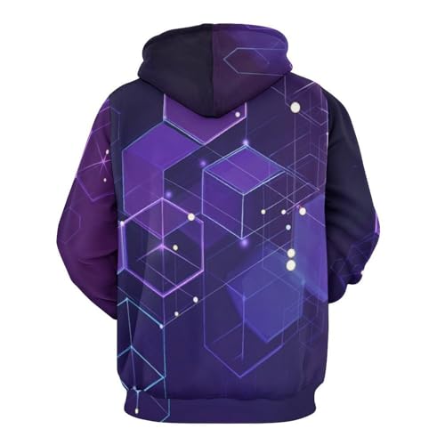 Sweat à capuche imprimé 3D un pull géométrique contre le froid