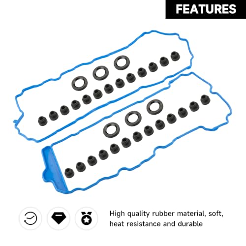 Image of Engine Valve Cover Gasket - Compatible for Chevrolet Traverse 2009-2016 for Buick Enclave 2009-2016 for Cadillac CTS 2008-2013 - Replace Part VS50502, VS50808R - Set of 2