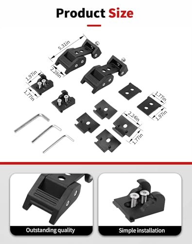 JWWY for Jeep Wrangler Hood Latches Clamp Aluminum Stainless Steel Hood Catch Fastene with Lock Kit Compatible with Jeep Wrangler JK/JKU 2007-2017, JL/JLU 2018-2026+ & Gladiator JT 2020-2026+Black by JWWY - Used condition - Image 8