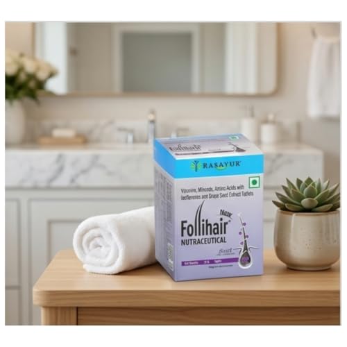 Image of NEW Folihair Nutraceutical with Vitamins, Minerals, Amino Acids and Grape Seed Extract, 30 Tablets