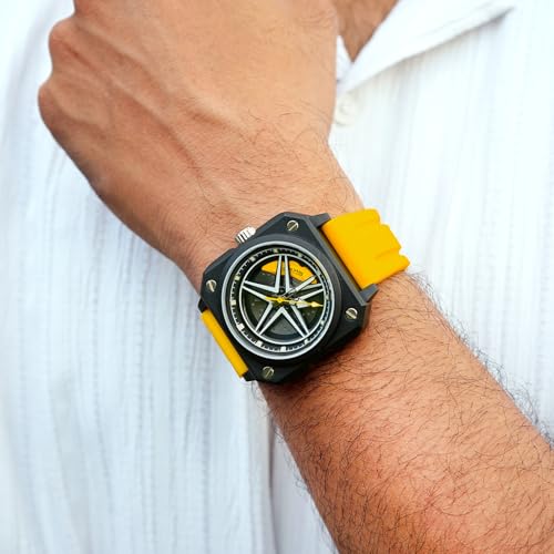Image of SKMEI Silicone Men's Analog Quartz Sports Watch Waterproof & Trendy Wheels Rolling Design 2362