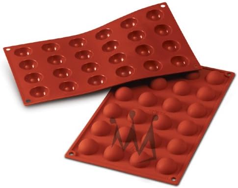Silikomart Professional Flexible Bakeware: Half-Sphere 0.3 Oz, 1.18" Diam. x .59" Deep, 24 Cavities