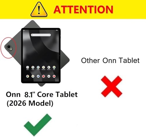 Étui tablette Onn 8,1 Core 2026 noir antichoc avec support