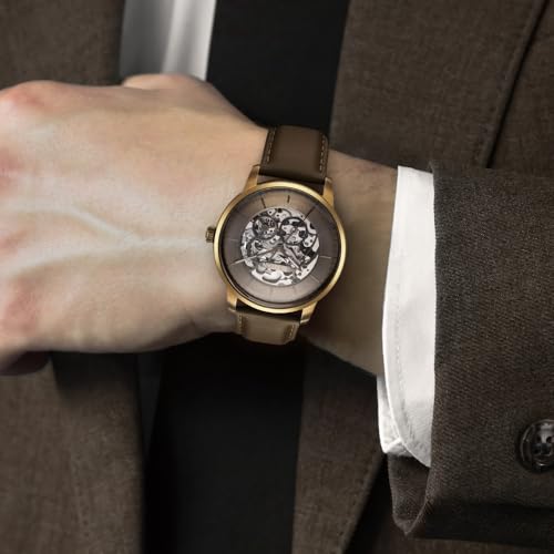 Image of Titan Automatic Color Upgrade Silver Dial Grey Leather Strap Watch for Men 90110QL03