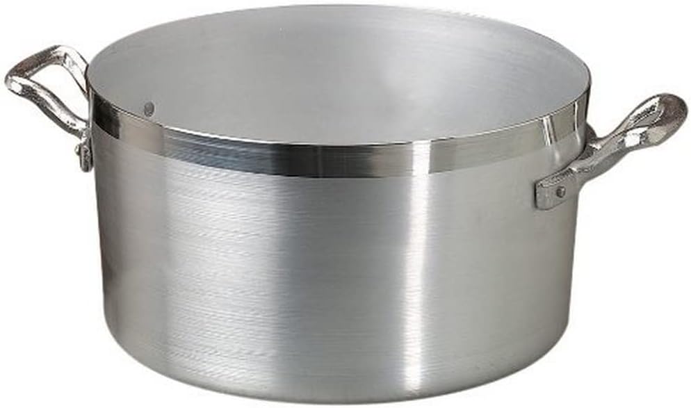 Pentole Agnelli FAMA430 Family Cooking Aluminium Saucepot with 2 Handles, 10.57 Litre, Silver