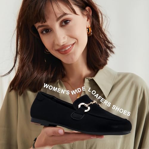 Image of DeYashopin Womens Loafers Shoes Fashion Low Heel Slip on Shoes Comfortable Driving Flats