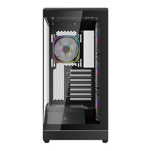 Gabinete para PC 1ST PLAYER GM7 ATX, Torre Media para Gaming con 4 Ventiladores ARGB PWM Preinstalados y Panel de Vidrio Templado, Negro miniatura 3
