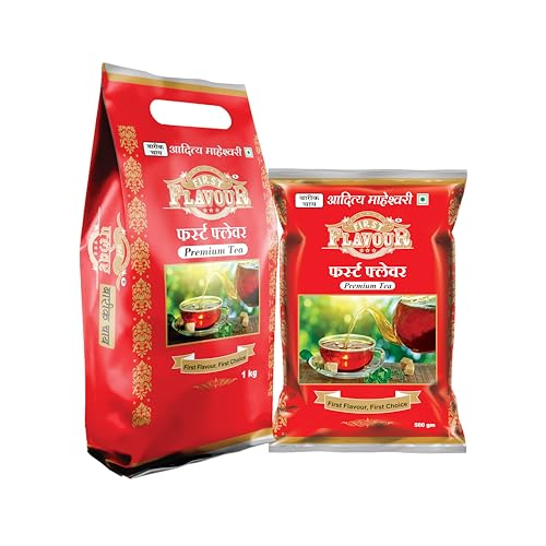 Image of First Flavour Premium CTC Dust Tea - Combo 1.5Kg (1Kg + 500G Pouch) Strong Kadak Chai | Fresh Assam Tea | Rich Aroma & Taste | Strong blend | Refreshing | All Natural Ingredients | No preservatives
