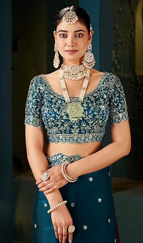 Image of DHARMEE Women's Silk Saree with Embroidered Blouse Piece, Traditional Parte Wear with Gold Border and Hand Work Lace Embellished, Solid /Plain, Applique, Woven, Bollywood Jimmy Jimmy, Satin Saree