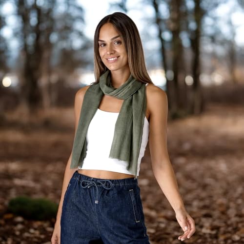 MIMOSITO Scarves for Women Lightweight Elegant Solid Colors Fashion Scarf for Spring Summer Fall (Green)4