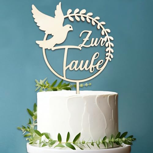 Cake Topper Zur Taufe - Holz Tortendeko für Mädchen und Junge - Torten Topper Deko