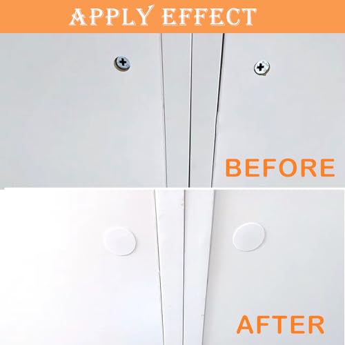 ZFKXGS 322 Stück Schraubenabdeckung Selbstklebend Weiß, Ø12mm/15mm/21mm/30mm/50mm Rund Selbstklebende Schrauben Abdeckkappen wasserdichte Schraubenloch Aufkleber für Wandschränke Schreibtische Möbel