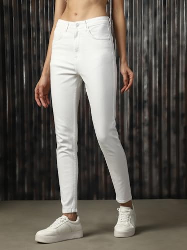 Image of High Star Women Cotton Washed Skinny Fit High-Rise Jeans