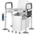 LOLLIDO FSA/HSA Eligible Adjustable Toilet Seat Risers for Seniors with Storage Pouch, Raised Toilet Seat with Handles for Elderly, Pregnant and Disable, Handicap Toilet Seat Riser (Without Bucket)