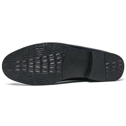 Men's Penny Loafers Two-Tone Loafers Patent Leather and Red Suede Fashion Slip-On Dress Shoes2