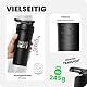 ShakeNext® Edelstahl Shaker [NEUEINFÜHRUNG] - Trinkflasche mit Mixball 700ml, Fitness und Protein Shaker mit auslaufsicherem Druckverschluss, patentiertes Design (Schwarz)