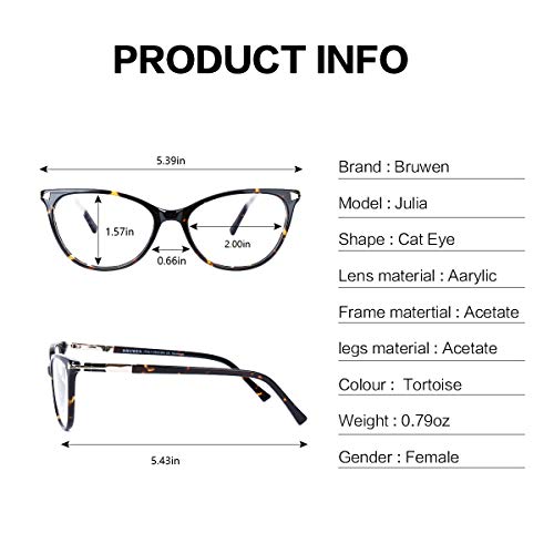 Buy Non Prescription Glasses Eyeglass Frames for Women, Cat Eye Glasses