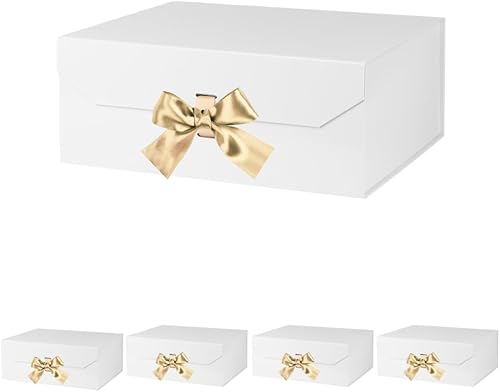 Miniatura 64 de Caja de regalo negra grande, 12 x 8 x 4.5 pulgadas, caja de regalo negra grande con tapa de cierre magnético, caja de propuesta de dama de honor,