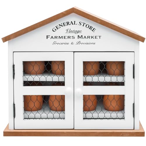 Maison Des Cadeaux 16 Egg Wooden 'General Store' House Hut Storage Holder Organiser