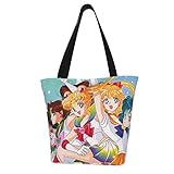 sailor moon 182 Größe: Die Größe dieser Einkaufstasche beträgt 18 x 28 x 33 cm. Kann viele Lebensmittel wie Kleidung, Bücher, Konserven und andere Gegenstände aufnehmen