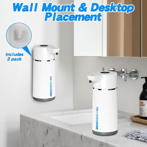 Image of Automatic Soap Dispenser, Rechargeable Sensor Hand Wash Dispenser with Digital Electricity Screen, 420ML Large Capacity, 4-Speed Adjustable Auto Foaming Dispenser for Bathroom (White)