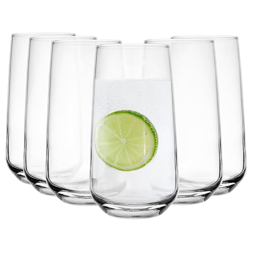 Glasmark KROSNO 1992 Trinkgläser Set Longdrinkgläser 6 Stück 430 ml Gläser Wassergläser Cocktailgläser Highball Glas Spülmaschinenfest