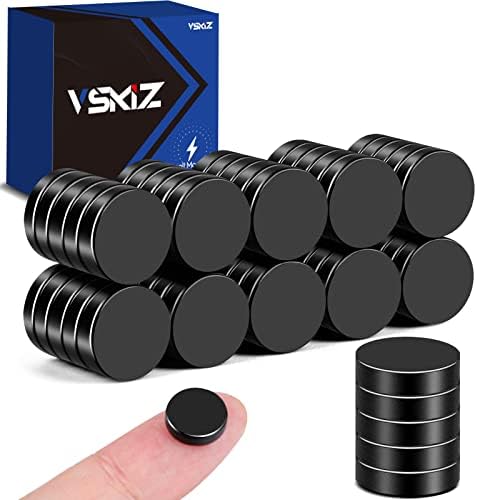 50 Pcs Refrigerator Magnets, Black Neodymium Fridge Magnet 10x3 mm