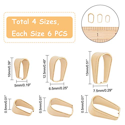 UNICRAFTALE 30pcs 3 Sizes Pendant Snap on Bails Stainless Steel Snap Bails Pendant Bails Connectors Golden Pendant Clasps for DIY Dangle Charms Neckalce Jewelry 5-7.5mm Wide - Image 4