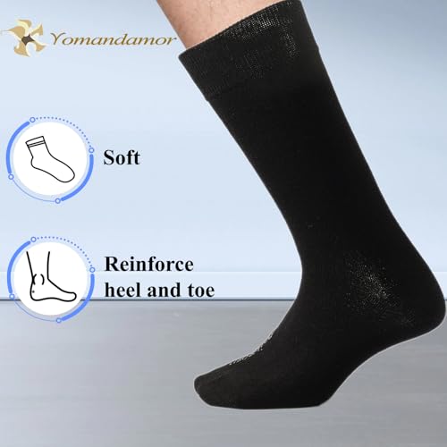 Yomandamor Men's 5 Pack Mid-Calf Dress Socks,Size 10-132