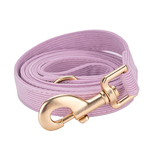 YUDOTE Hundehalsband und Leine Set Klein, Weiche Reizfreie Cord-Halsband-Leine Passende Combo für Den Täglichen Spaziergang, Lila