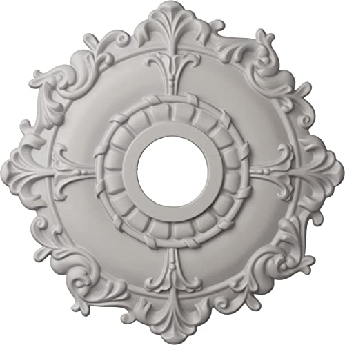 Ekena Millwork CM18RLUWF Riley Ceiling Medallion, Ultra Pure White