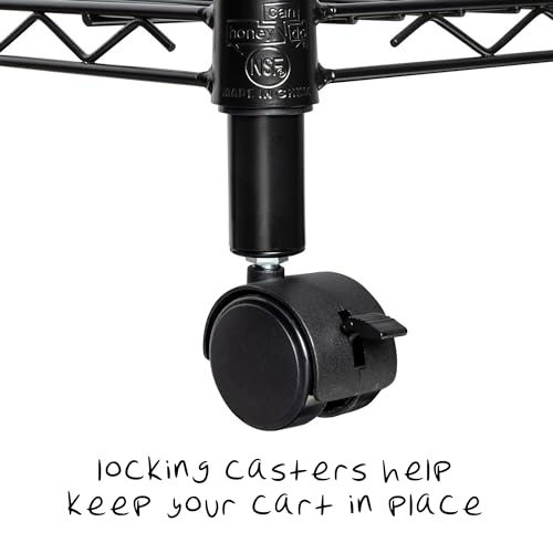 Honey-Can-Do 2-Tier Media Cart, Black, 18x36