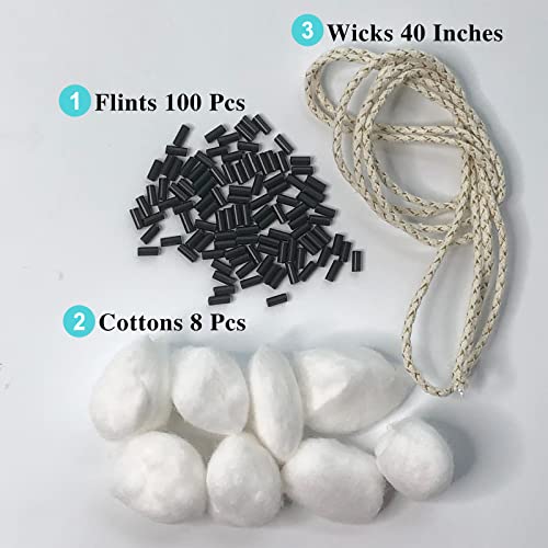 image for Wotermly zippo Repair kit zippo Cotton. 100 Pices Flint Stone Ferrocer