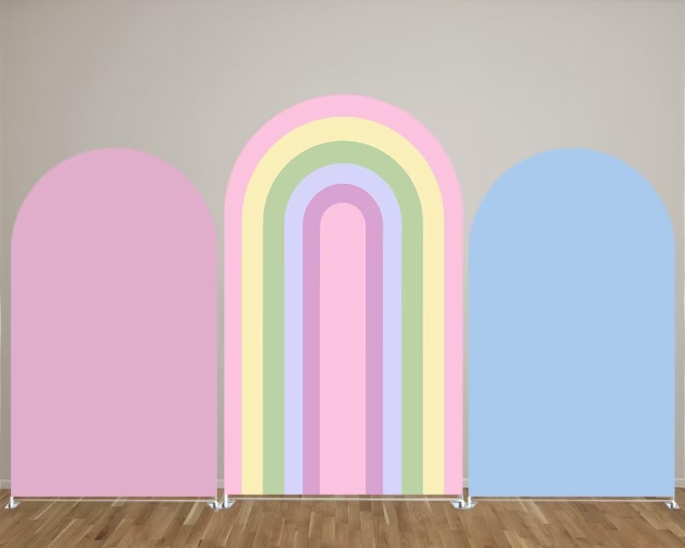 FiVan Hintergrundabdeckung Für Babyparty – Wellen-Design In Weiß/Rosa
