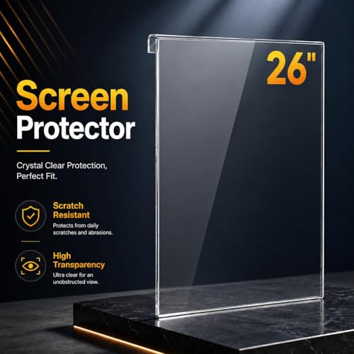 Image of ULTRAMAC 26 inch Vertical 3mm Acrylic TV Screen Guard | 9H Hardness | Scratch & Splash Resistant | ISO Certified Protection with Ultra HD Clarity