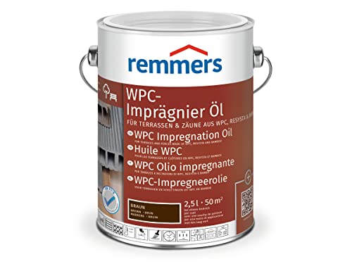 Remmers WPC-Imprägnier-Öl braun 2 5 Liter WPC Öl für innen und außen für Terrassen Zäune oder Gartenmöbel aus WPC Resysta und Bambus geeignet